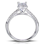 1ct Emerald-Cut Moissanite & 1/3ct TDW Diamond White Gold Bridal Set by Yaffie