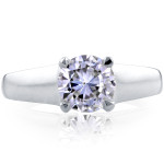 Yaffie White Gold Solitaire: A Dazzling 1ct Round Diamond Engagement Ring
