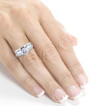 Elegant 1ct Moissanite Bridal Set in Classic White Gold Solitaire by Yaffie