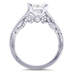 Yaffie 1ct Round Moissanite & 1/3ct TDW Diamond Ring - A Classic Beauty in White Gold!
