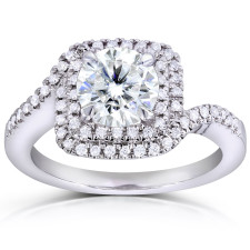 Yaffie White Gold Ring with 1ct Moissanite & Diamonds: A Craft Masterpiece