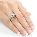 Yaffie 1ct TDW Diamond Bridal Ring Set in White Gold