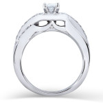 Sparkling Yaffie Bridal Ring Set with 1ct TDW Diamonds in White Gold