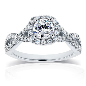 Yaffie - The Ultimate Crossover - A White Gold Beauty with 1ct TDW Diamond & Halo, Perfect for Engagement!