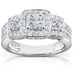 White Gold Yaffie Engagement Ring with 1ct TDW Diamonds