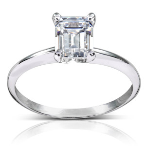 1ct TDW White Gold Diamond Solitaire Engagement Ring from Yaffie with SI1-SI2 Clarity