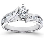 Marquise Diamond Engagement Ring with 1ct TDW in White Gold by Yaffie