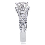 Sparkling Yaffie White Gold Engagement Ring with 1ct TDW Marquise Diamond and Split Shank