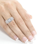 Yaffie Princess Cut Diamond Halo Engagement Ring in White Gold (1ct TDW) - a Royal Sparkle to Cherish Forever!
