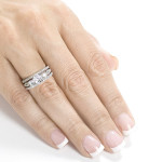 Bridal Bliss: Yaffie 1ct TDW White Gold Trio of Round-cut Diamond Delight