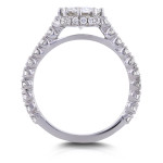 Elegant Yaffie Moissanite Bridal Ring with Glittering Diamonds and a Standing Halo Setting in White Gold (2.1ct TCW)