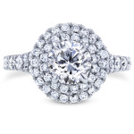 Yaffie Vintage Double Halo Engagement Ring with 2.1ct TDW Round Diamond