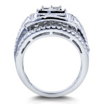 Bridal Rings Set: Yaffie Rectangular Frame of White Gold with 2 1/2ct TDW Diamond Composite.