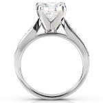 Vintage Bridal Set with 2 1/5ct TGW Round Forever Brilliant Moissanite and Diamond in Dazzling White Gold by Yaffie.