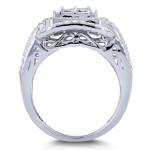 Elegantly designed, Yaffie 2ct TDW Diamond Princess Cut Halo Engagement Ring in White Gold