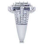 Elegantly designed, Yaffie 2ct TDW Diamond Princess Cut Halo Engagement Ring in White Gold