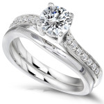 Yaffie 3/4ct TDW Diamond Bridal Ring Set in White Gold