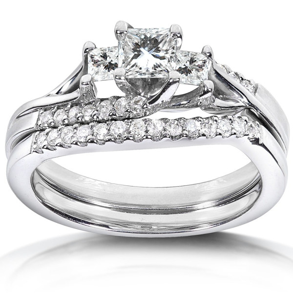 Bridal Ring Set with 3/4ct TDW Diamonds in Yaffie White Gold