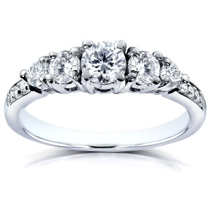 Sparkling Yaffie Diamond Engagement Ring in White Gold - 3/4ct TDW