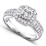 Diamond Engagement Ring with Yaffie 3/4ct TDW White Gold Sparkle
