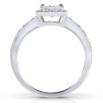 White Gold Diamond Halo Engagement Ring with Sparkling 3/4ct TDW