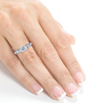 Milgrain Diamond Engagement Ring with Intricate Filigree Details, Set in White Gold