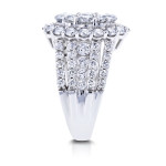Radiant Yaffie Oval Cluster Diamond Ring - 3ct TDW in White Gold
