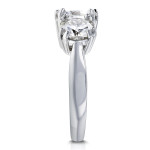 The Timeless Yaffie White Gold 3 Stone Engagement Ring with Cushion Cut 4 1/5ct TGW Forever One Moissanite