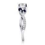 Blue Sapphire and Diamond Ring with 4/5ct TCW in White Gold by Yaffie