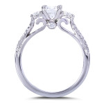 Yaffie 4/5ct TDW Round-cut Diamond Engagement Ring in Elegant White Gold