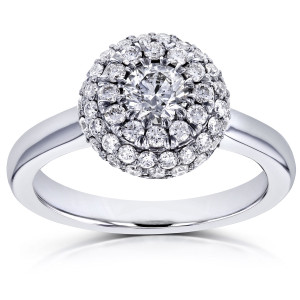 Radiant Elegance: Yaffie White Gold Dome Cluster Diamond Ring