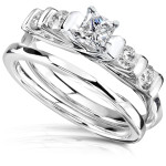 Bridal Set with Yaffie 5/8 ct TDW Diamond in White Gold