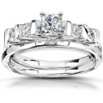 Dazzling Yaffie White Gold Bridal Ring Set with 5/8 ct TDW Diamonds