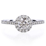 White Gold Diamond Halo Engagement Ring with a 5/8ct Round Sparkler by Yaffie