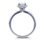 Elegant Floral Engagement Ring with 7/8ct TCW Moissanite and Diamond Accents in White Gold by Yaffie.