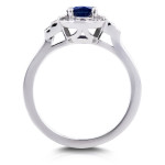 Symmetric Semi-Halo Ring with Yaffie White Gold and 7/8ct TCW Sapphire & Diamond
