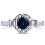 Symmetric Semi-Halo Ring with Yaffie White Gold and 7/8ct TCW Sapphire & Diamond