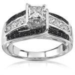 Handcrafted Yaffie™ Ring with 7/8ct TDW Black and White Diamonds in White Gold