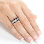 Handcrafted Yaffie™ Ring with 7/8ct TDW Black and White Diamonds in White Gold