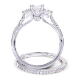 Yaffie Princess-cut Diamond Bridal Set in White Gold, 7/8ct TDW