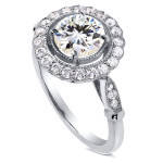 Yaffie Eco-Friendly Lab Grown Diamond Flower Ring in White Gold, Certified & Brilliant 1 1/3ct