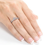 Eco-Friendly White Gold Engagement Ring with Certified Lab Grown Diamonds - Yaffie 1 1/6ct TDW