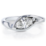 Certified White Gold Marquise Diamond Engagement Ring, 1ct by Yaffie