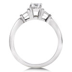 Eco-Friendly 3-Stone Round & Baguette Yaffie Gold with Certified 3/4ct TDW