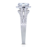 Certified White Gold Oval Diamond Ring with 1ct TDW by Yaffie