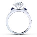 Eco-Friendly White Gold Hal with Yaffie Certified Sapphire and 1 1/6ct TDW Lab Grown Diamond