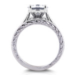 Yaffie Antique Cathedral Bridal Ring Set with 1 1/2ct TGW Moissanite & Diamonds in White Gold, Forever One.