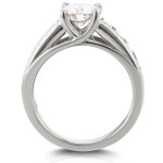 Eternal Promise: Yaffie White Gold Moissanite & Diamond Channel Band Engagement Ring, 1/2ct