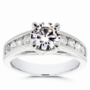 Shine Bright: Yaffie Moissanite & Diamond Channel Engagement Ring