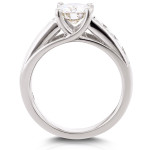 Shine Bright: Yaffie Moissanite & Diamond Channel Engagement Ring